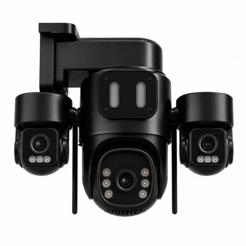 Three lens three views 4G solar camera
